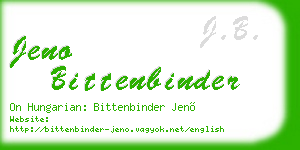 jeno bittenbinder business card